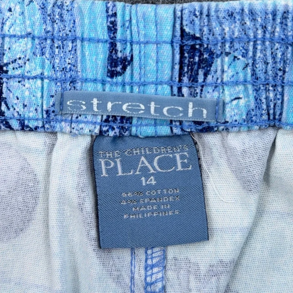The Children's Place Kids Butterfly Pajama Pants Size 14 Blue Stretch Cotton‎